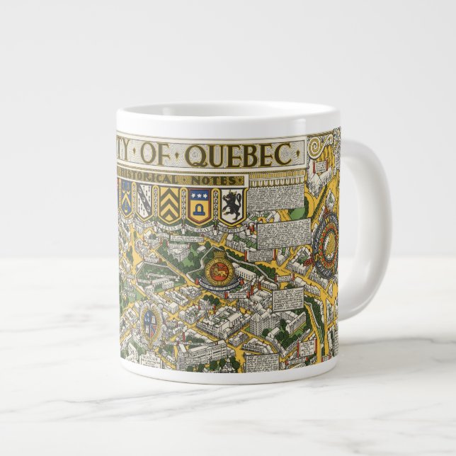Staden Quebec Karta Jumbo Mugg (Framsida höger)