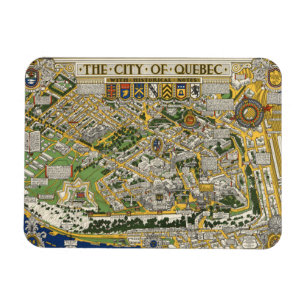 Staden Quebec Karta Magnet
