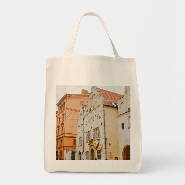 Staden Riga, Lettland Tygkasse (Framsidan)