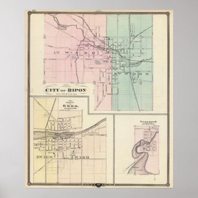 Staden Ripon, byn Omro, Dartford Poster (Framsidan)