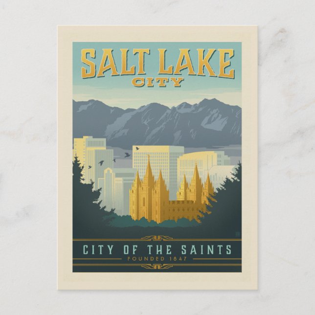 Staden Saints | Salt Sjö City, Utah Vykort (Framsida)