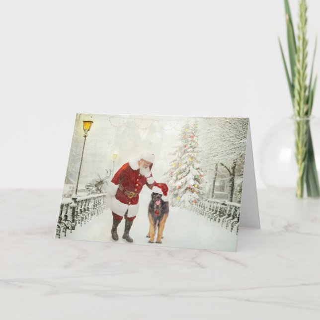 Staden Santa och Leonberger Helgkort (Framsida)