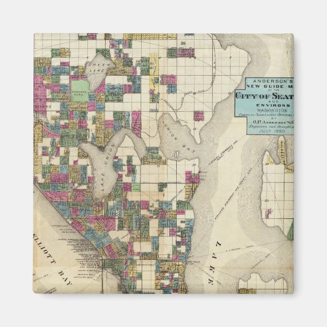 Staden Seattle och Environs Magnet (Framsidan)