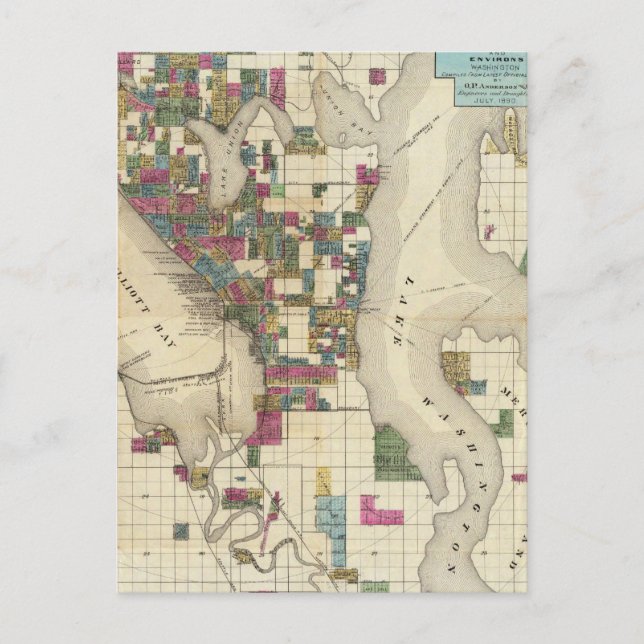 Staden Seattle och Environs Vykort (Framsida)