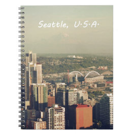 Staden Seattle. Utsikt från stadstornet. Landskap Anteckningsbok