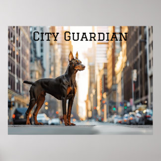 Staden Sentinel: Doberman i Jungle i Urban Poster