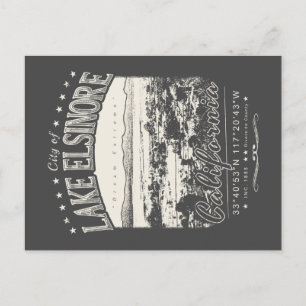 STADEN SJÖ ELSINORE CALIFORNIA VINTAGE VYKORT