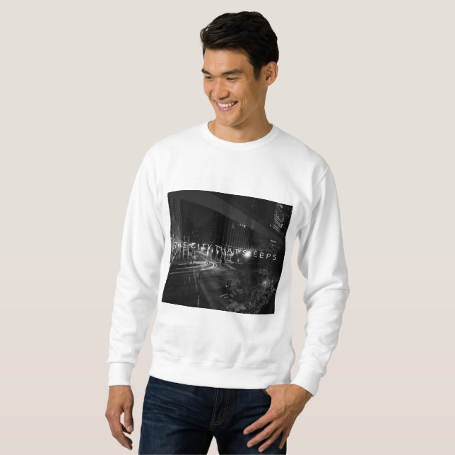 "Staden som sovar" den Crewneck tröjan Lång Ärmad Tröja (Hel framsida)