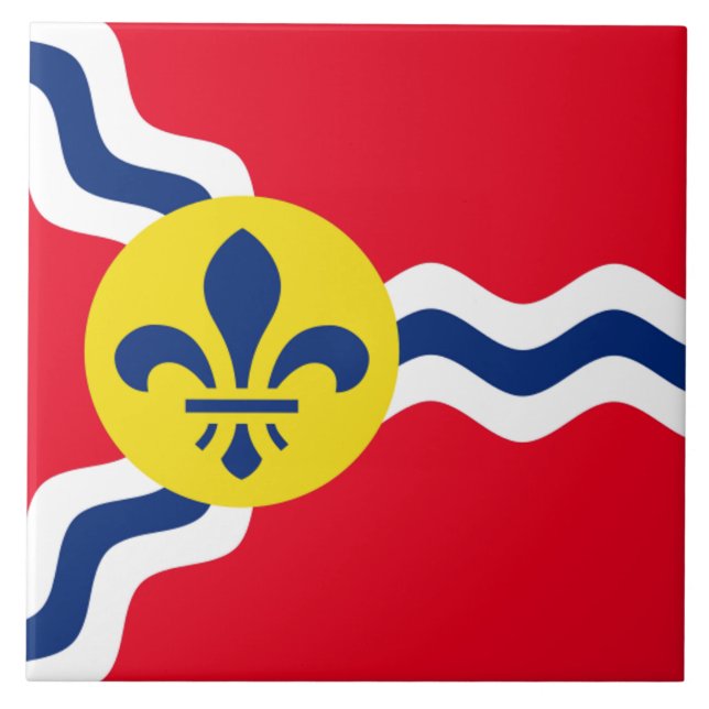 Staden St. Louis flagga Kakelplatta (Framsidan)