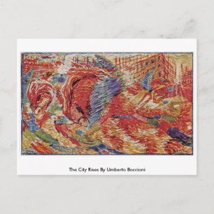 Staden stiger av Umberto Boccioni Vykort