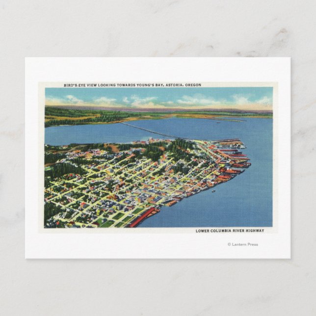 Staden Tittar mot Youngs Bay Vykort (Framsida)