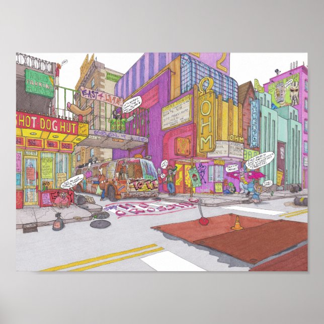 Staden Voltz 2025 teckning nummer 1: Ohm Poster (Framsidan)