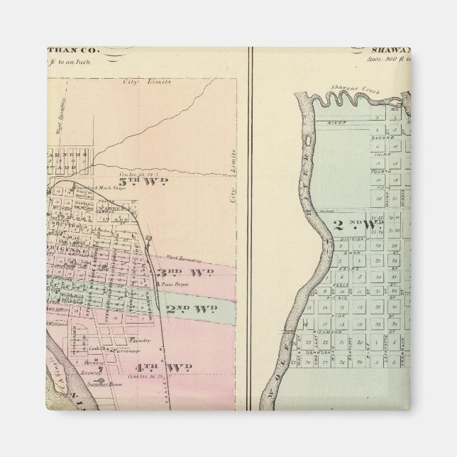 Staden Wausau, byn Shawano Magnet (Framsidan)