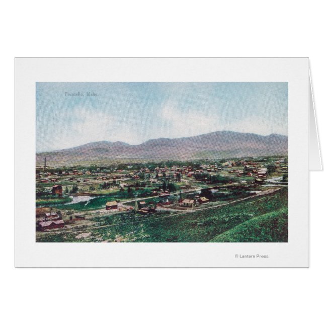 Stadens flygvy från Backe Hälsningskort (Framsidan Horizontal)