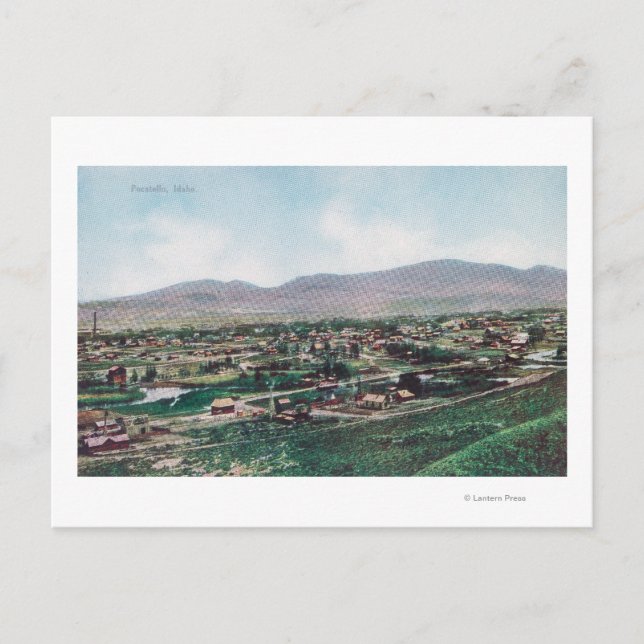 Stadens flygvy från Backe Vykort (Framsida)