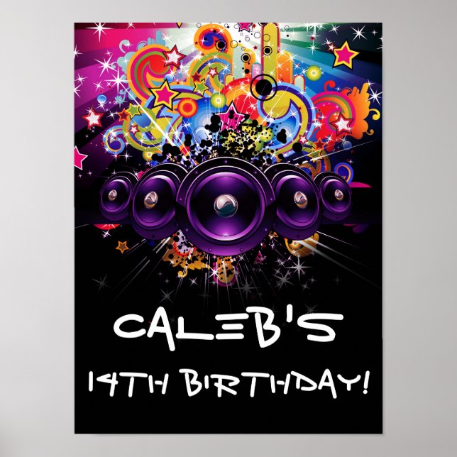 Stadens Klubb Hip hop DJ Dancing Dance Party Välko Poster (Framsidan)