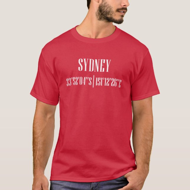 Stadens koordinater Sydney vänner T Shirt (Framsida)