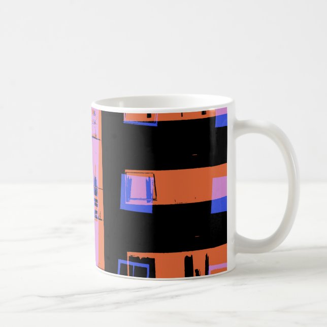 Stadens lägenhet bygger nattetid kaffemugg (Höger)