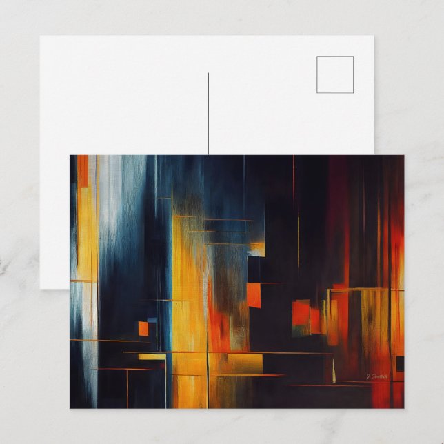 Stadens ljus Abstrakt geometri Vykort (Fram/baksida)