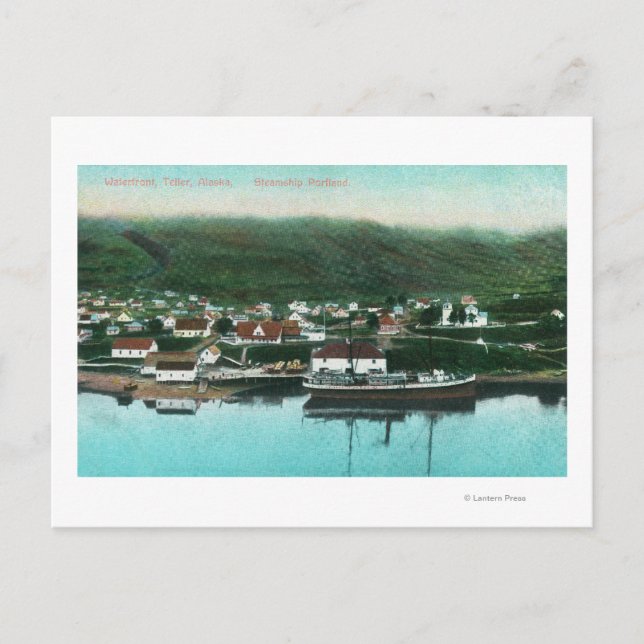 Stadens och Steamers vattenfront Vykort (Framsida)