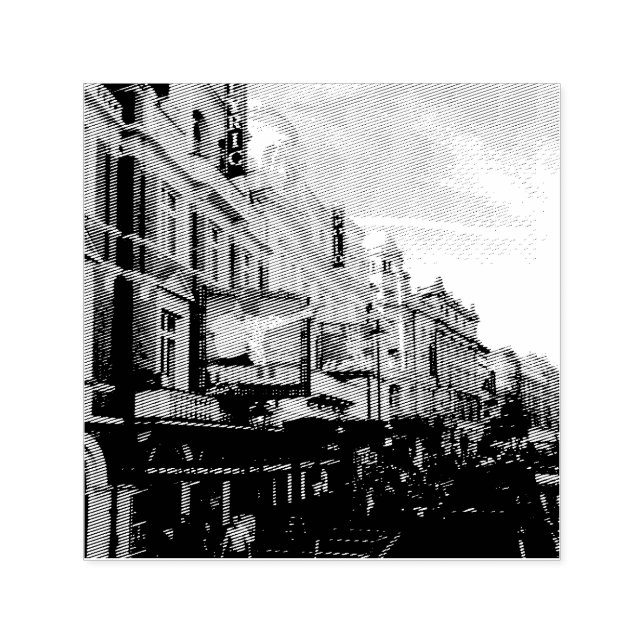 Stadens Vintage, Cityscape Självfärgande Stämpel (Design)