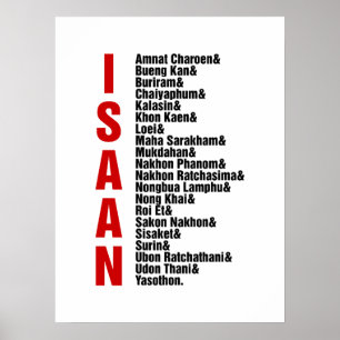 Städer i Isaan, Thailand Poster