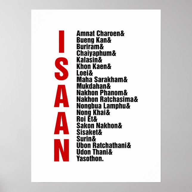 Städer i Isaan, Thailand Poster (Framsidan)