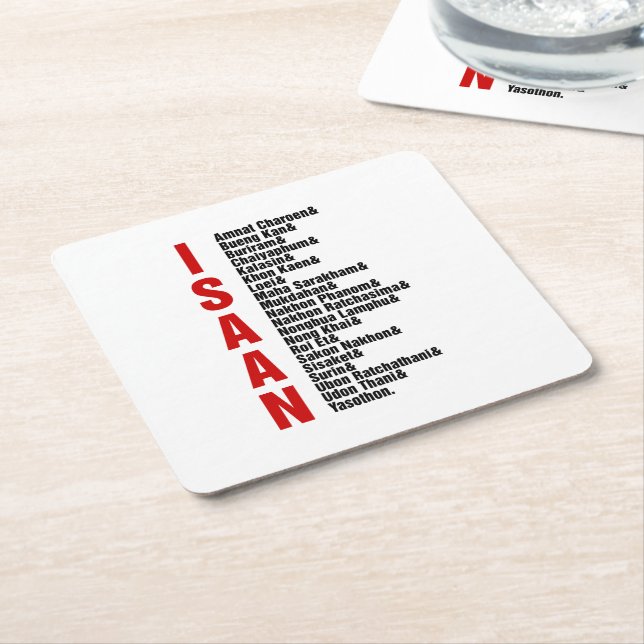 Städer i Isaan, Thailand Underlägg Papper Kvadrat (Vinklad)