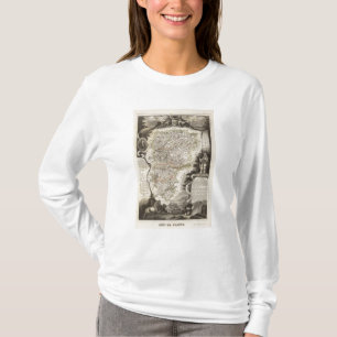 Städer och städer som visas färg längs gränser t shirt
