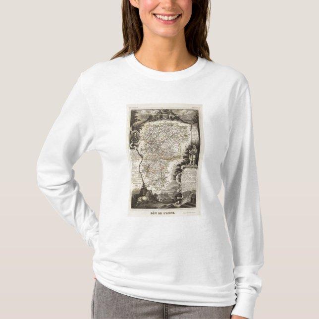 Städer och städer som visas färg längs gränser t shirt (Framsida)