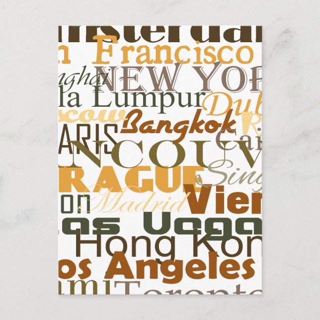 Städer Världar runt Vykort (Framsida)