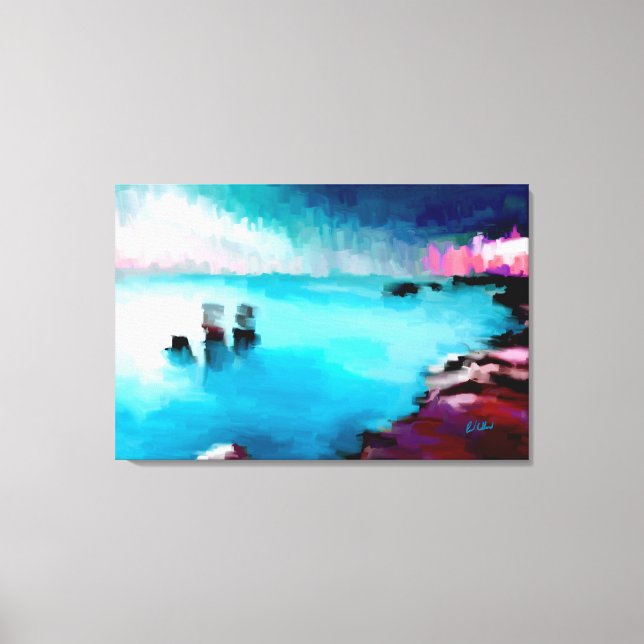 Städer vid kusten canvastryck (Framsida)