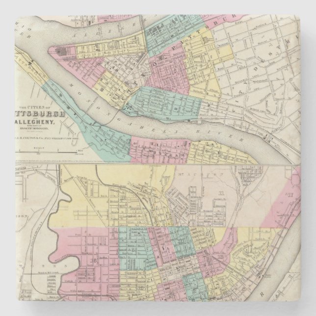 Städerna av Pittsburgh Allegheny Cincinnati Underlägg Sten (Framsidan)