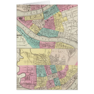 Städerna Pittsburgh Allegheny Cincinnati Hälsningskort