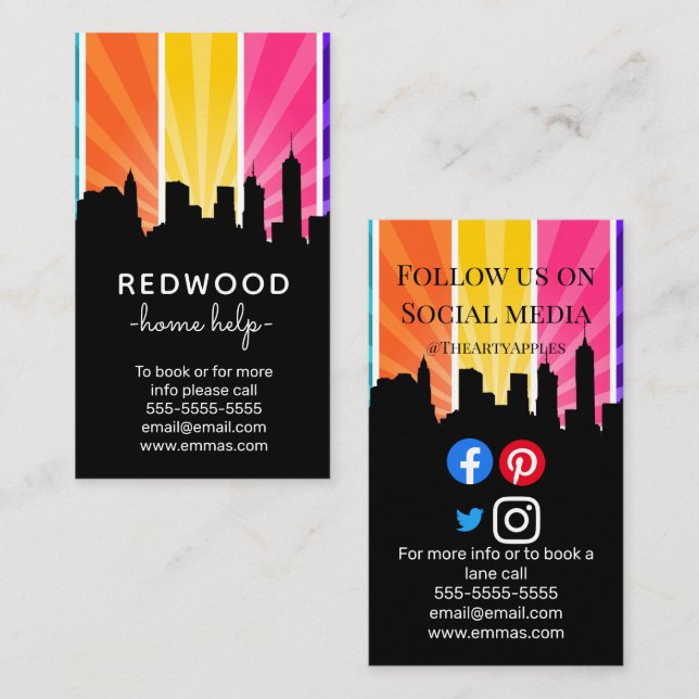 städerska i hemmet visitkort (Fram/baksida)