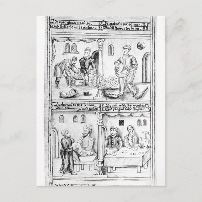 Stadga från Bakers of York, 1595-96 Vykort (Framsida)