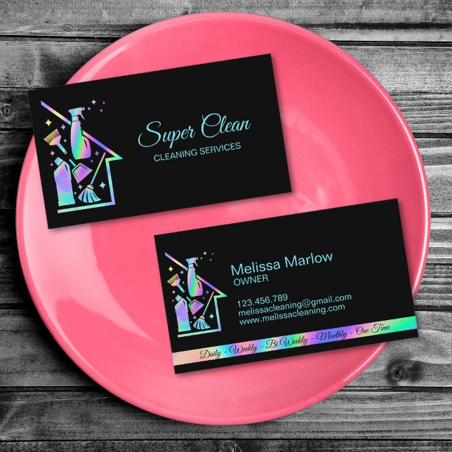 Städhjälp för hemmet professionella städtjänster visitkort (Maid Cleaning House professional Cleaning Services Business Card)
