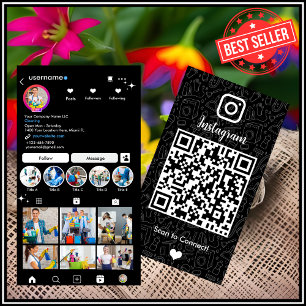 Städhjälp Instagram Svart Husdamm QR-kod Visitkort