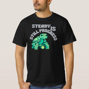 Stadig Är Fortfarande Framsteg Sköldpadda Grafik T Shirt