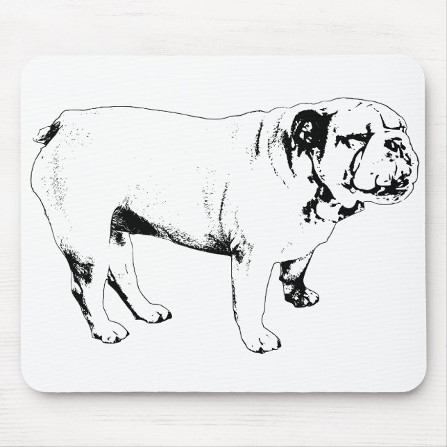 stadig kant, bulldog musmatta (Framsidan)