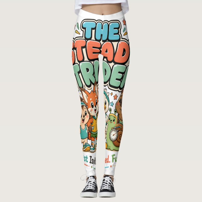 Stadiga Stegres Cute Löpklubb Djurvänner Leggings (Framsida)