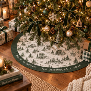 Städigt julfirande med Evergreen Toile-familjen Julgransmatta Borstad Polyester