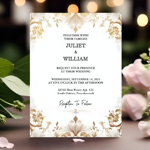 Stadium Formal Simple Classic Elegant Blank Bröllo Inbjudningar