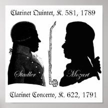 Stadler och Mozart Clarinet Poster