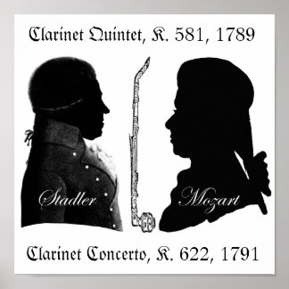 Stadler och Mozart Clarinet Poster