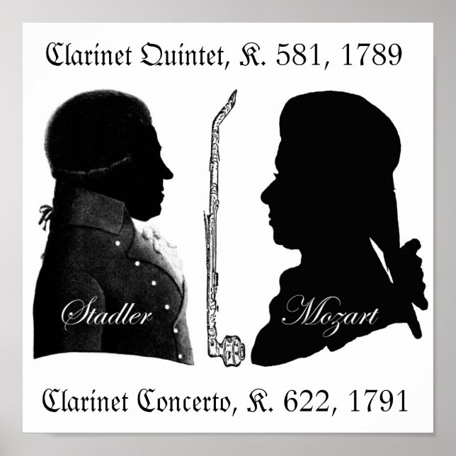 Stadler och Mozart Clarinet Poster (Framsidan)