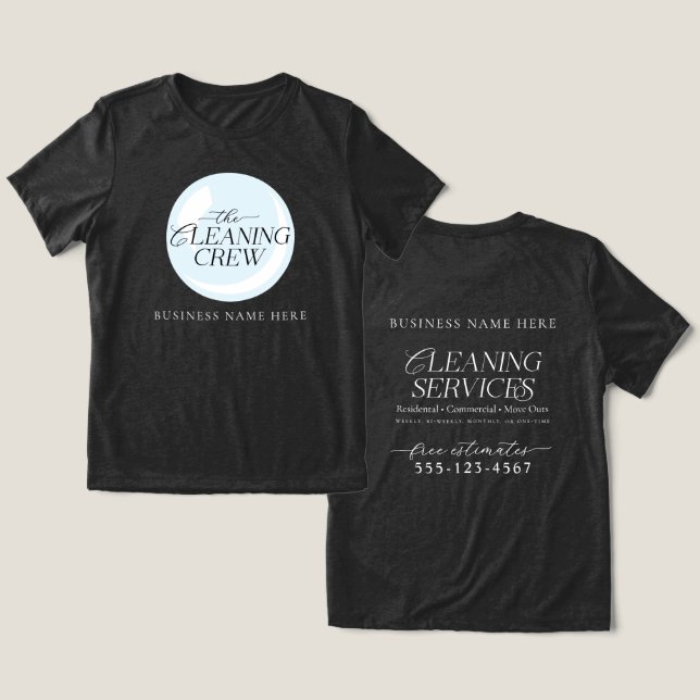 Städmanskapets anställdas städserviceuniform t shirt (Design fram och bak)