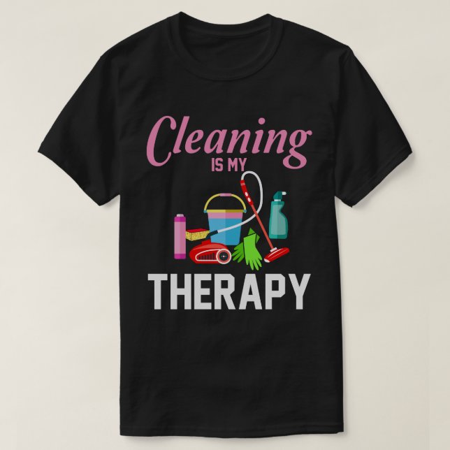 Städning är min terapeutiska bärnstensStädning T Shirt (Design framsida)