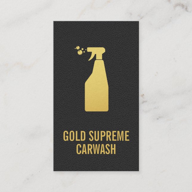 Städning av bil | Bakgrund för läder Visitkort (Framsida)