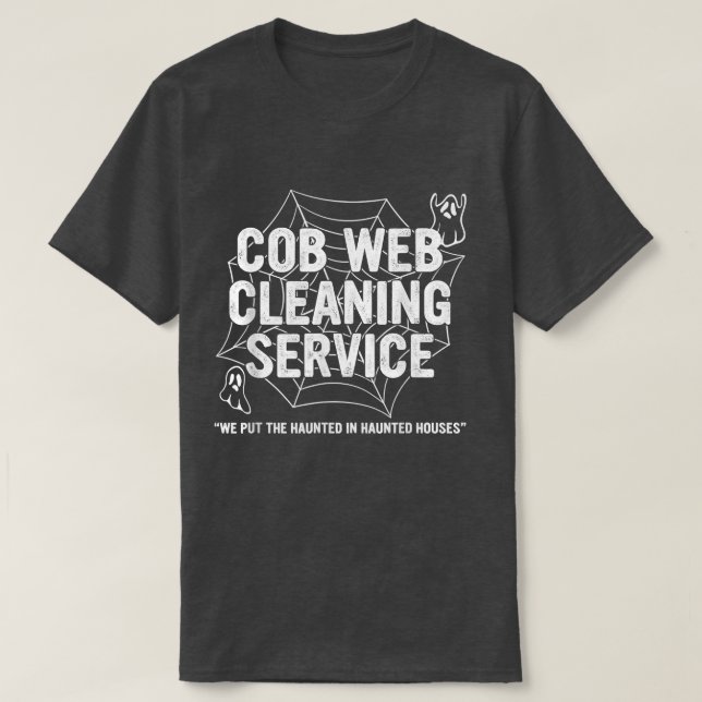 Städning av Cob Webben Service Apparat Halloween D T Shirt (Design framsida)
